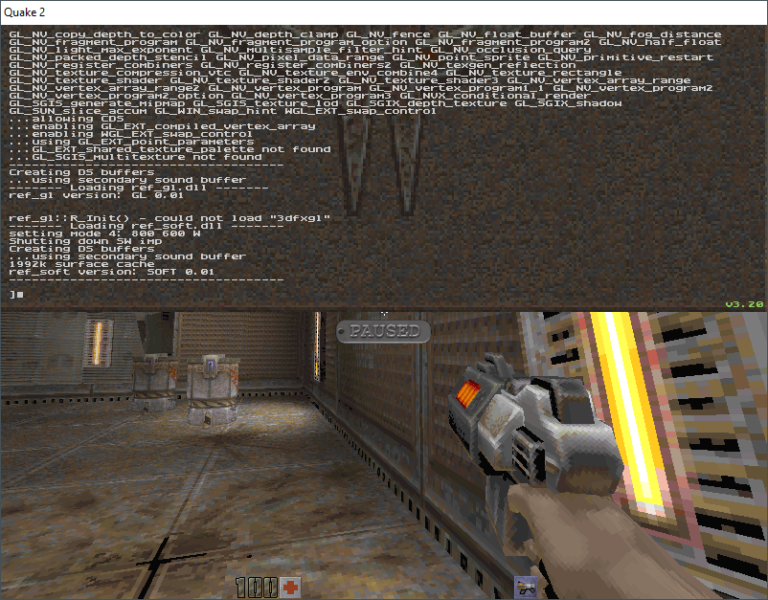 Wie man Quake 2 unter Windows10 mit OpenGL zum Laufen bekommt (NVIDIA)